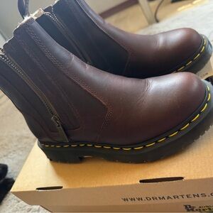 Dr. Martens Brown Leather Alyson Boots, size 6